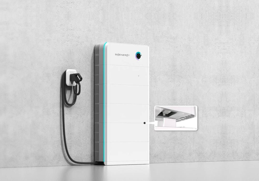 SigEnergy SigenStor battery cabinet with EV charging connector