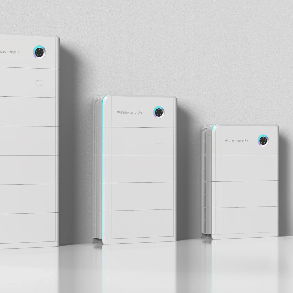Three SigEnergy SigenStor modular batteries side by side