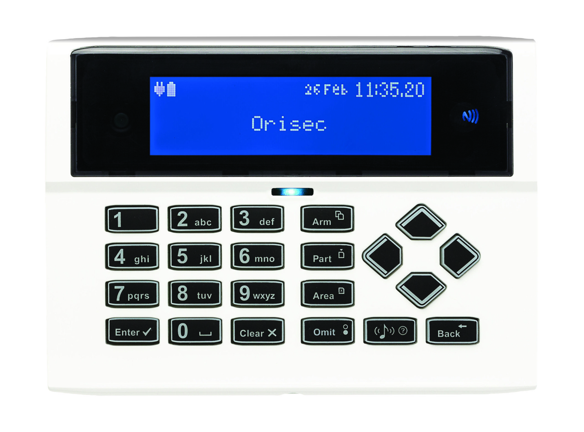 Orisec keypad on wall of modern home