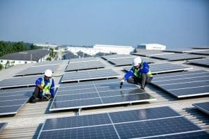 Commercial solar battery installation in the UK